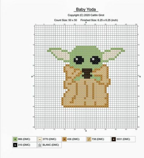 Baby Yoda Cross Stitch, Yoda Cross Stitch, Knitting Graphs, Star Wars Crochet, Kawaii Cross Stitch, Star Wars Crafts, Disney Cross Stitch Patterns, Graph Crochet, Cross Stitch Christmas Ornaments