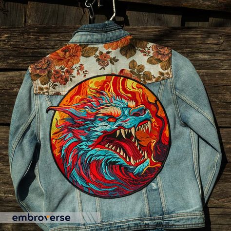 ✨ Embrace the dragon spirit and make every outfit legendary! ✨ 📲 Click to shop:https://embroverse.com/shop/biker/fierce-fiery-dragon-embroidered-patch/ Perfect for your jacket, backpack, or any gear, this iron-on patch is more than just an accessory—it's a statement of power and individuality. #UnleashTheDragon #DragonPatch #EmbroideredPatch #IronOnPatch #BikerStyle #FashionWithFire #Embroverse #EmbroideredArt #streetwear 👍Join the Embroverse community: https://www.instagram.com/embrovers... Dragon Spirit, Fiery Dragon, Varsity Jackets, Embroidered Art, Patches Jacket, Biker Style, Embroidered Jacket, Back Patch, Embroidered Patch