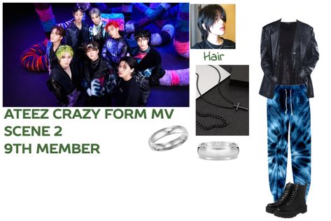 Ateez Crazy Form 9th Member outfit ideas | Outfit MV Ateez Concert, Square Background, Ideas Outfit, White Square, Blank White, Outfit Maker, Outfit Shoplook, Alexander Wang, Harajuku