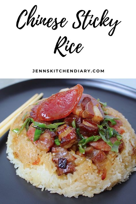 Sticky Rice With Chinese Sausage, Sticky Rice And Chicken, Chinese Comfort Food Recipes, Chinese Comfort Food, Chinese Sticky Rice, Sausage And Bacon, Asian Bowls, Middle East Food, Chinese Sausage