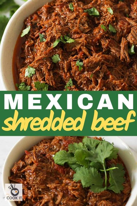 Authentic Mexican Shredded Beef, Shredded Beef Tacos Oven, Mexican Shredded Beef Stove Top, Authentic Shredded Beef Tacos, Mexican Style Shredded Beef, Slow Cooked Beef Enchiladas, Pulled Beef Quesadillas, Pulled Beef Nachos, Slow Cooked Mexican Beef