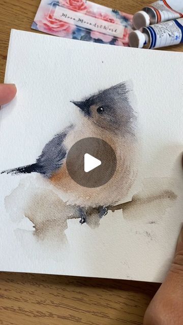 Winnie WATERCOLOR ARTIST on Instagram: "💡5 mins little bird Watercolor painting💡

For more realtime watercolor tutorials, please check it out on my Patreon page. Link in bio.

#birdwatercolor #birdwallart #birdpainting #paintingprogress #watercolorprocess #watercolortutorial #paintingtutorial #birdtutorial #easywatercolor #easypainting #watercolorbird #watercolorartist #watercolorvideo #watercolorart #watercolorsketch#torontoartistsofinstagram #canadianartist" How To Paint Birds In Watercolor, Watercolor Birds Easy Step By Step, Bird Watercolor Paintings Watercolour, Watercolor Bird Tutorial Step By Step, Color Water Painting Bird, Watercolor Birds Tutorial Step By Step How To Paint, Watercolor Birds Easy, Watercolor Birds Tutorial, Watercolor Portrait Tutorial