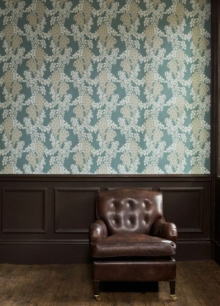 Farrow And Ball Mahogany, Wisteria Wallpaper, Farrow & Ball Wallpaper, Farrow And Ball, Paint Colours, A Living Room, Drawing Room, How To Decorate, Farrow Ball