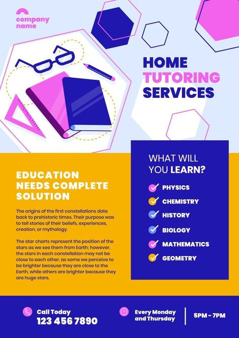 Professional Hand-drawn Home Tutoring Services Poster Tutoring Services Flyer, Home Tutor Poster, Symposium Poster, Tuition Flyer, Tutor Flyer, Services Poster, Tutoring Resources, Home Tutoring, Tutoring Flyer