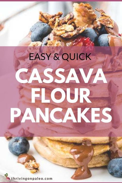 These AIP Pancakes made with cassava flour are a delicious and luxurious addition to your morning. When you're looking for that special weekend AIP breakfast treat, these whip up quickly and easily! If you find this Recipe helpful, you may really enjoy the resources in my Freebie Library! There's a “dump” freezer meal plan, a list of AIP-compliant breakfast toppings, and so much more. Plus, you'll get even more ideas sent to your inbox! Cassava Pumpkin Pancakes, Aip Banana Pancakes, Aip Breakfast Casserole, Aip Elimination Phase Recipes, Aip Breakfast Recipes Easy, Aip Pancakes, Cassava Flour Pancakes, Aip Bread, Freezer Meal Plan