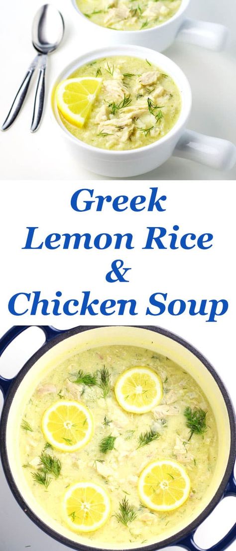 Chicken Soup Crock Pot, Avgolemono Sauce, Rice And Chicken Soup, Lemon Chicken Rice Soup, Greek Soup, Easy Soups To Make, Lemon Chicken Rice, Lemon Rice Soup, Greek Lemon Rice