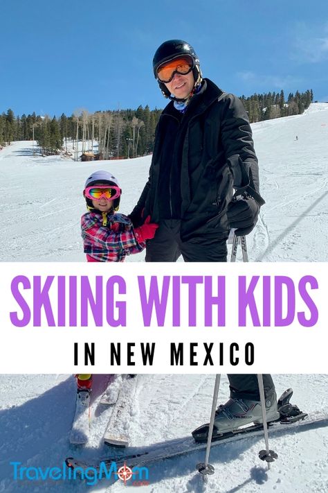 Family ski trips can be a lot of fun, even with younger children. Check out these family travel tips from Angel Fire, New Mexico, a family-friendly ski resort where kids ski free. #TMOM #skiing #NewMexico | Traveling Mom | Travel with Kids | Winter Travel | Ski Trip Family Travel Quotes, Angel Fire, Southwest Travel, Family Ski Trip, Mom Travel, Ski Family, Winter Travel Destinations, Kids Skis, Best Ski Resorts