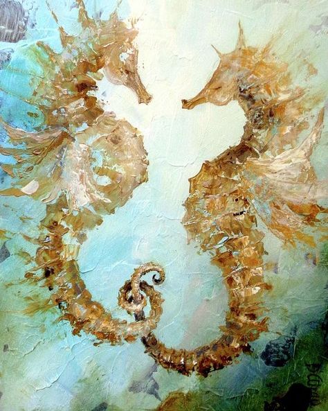 Sea Horse Painting, Sea Horse Art, Seahorse Painting, Sea Creatures Art, Seahorse Art, Art Coquillage, Sea Horses, Beautiful Sea Creatures, Sea Horse