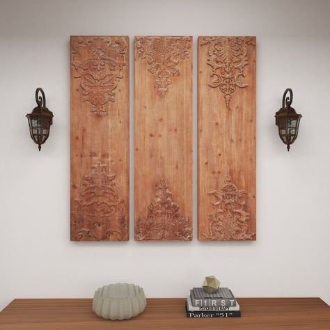 Carved Wood Wall Decor, Reclaimed Wood Wall Decor, Wood Panel Wall Decor, Carved Wall Decor, White Wood Wall, Wood Wall Panels, Wooden Wall Panels, Teak Wall, Botanical Wall Decor