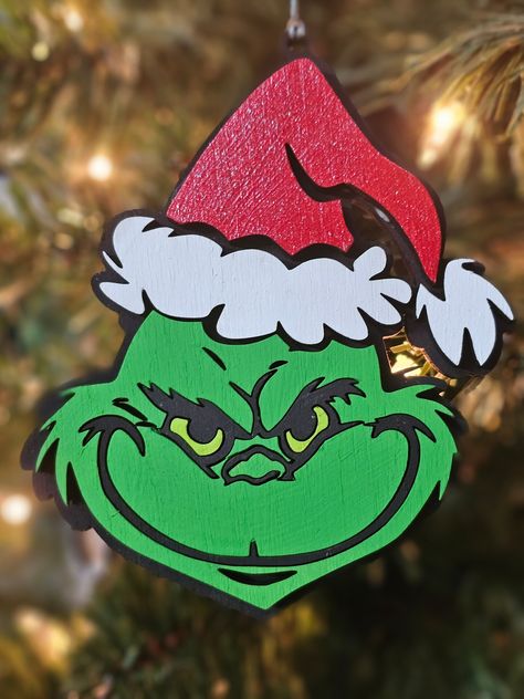 Grinch Christmas Ornament | PERSONALIZED | How the Grinch Stole Christmas | Hand-Painted | Holiday Decor | Bauble Painting, The Grinch Christmas, Painted Ornament, The Grinch Stole Christmas, Grinch Stole Christmas, Painted Ornaments, Grinch Christmas, Hand Painted Wood, The Grinch