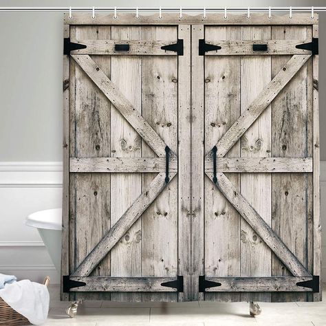 Farmhouse shower curtain rustic