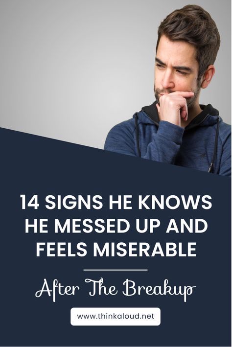 It’s difficult not to think of what might have been after getting out of a serious relationship. Does he regret leaving you? Does he miss you? All those questions swirl around your head. However, there are signs that show that he knows he messed up... How To Make Him Regret Leaving You, He Will Miss You Quotes, He Will Miss You, How To Make Your Ex Regret Leaving You, Make Him Regret Losing You, Why Did He Leave Me, How To Mess With Someone's Head, How To Make Him Miss You After Breakup, Show Him What He Lost