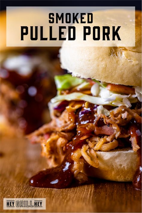 Simple Smoked Pulled Pork Butt (Smoked Pork Shoulder) | Hey Grill, Hey Pulled Pork Smoker Recipes, Smoked Pulled Pork Recipe, Smoked Pork Shoulder, Pork Recipes For Dinner, Smoked Meat Recipes, Smoked Pulled Pork, Pellet Grill Recipes, Smoked Cooking, Pork Dinner