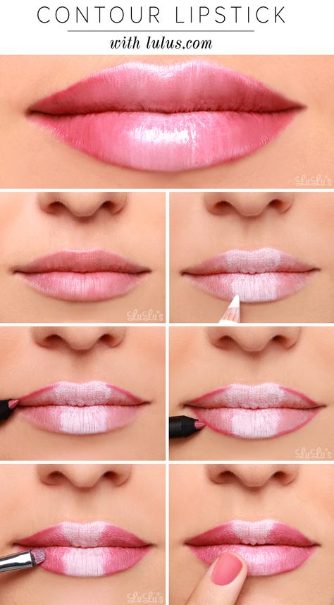 Achieving a perfectly plump pout just got a whole lot easier with our quick and easy contour lipstick tutorial! See the look on the Lulus.com blog! Make Up Diy, Make Up Foundation, Lipstick Hacks, Lipstick Tutorial, Beauty Make-up, Best Lipsticks, School Makeup, Makeup For Teens, Diy Beauty Recipes