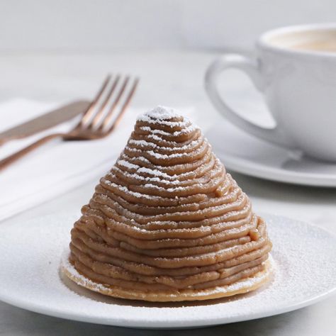 The Most Delicious Chestnut Dessert (Mont Blanc) Recipe by Tasty Advanced Desserts, Chestnut Dessert, Chestnut Recipes Desserts, Chestnuts Recipes, Chestnut Mousse, Chestnut Cake Recipe, Mont Blanc Dessert, Mont Blanc Cake, Jewish Foods