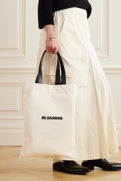 Jil Sander Bag, Storing Books, Designer Tote Bags, Leather Pocket, Bag Collection, Leather Books, Eco Bag, Black Canvas, Pouch Bag