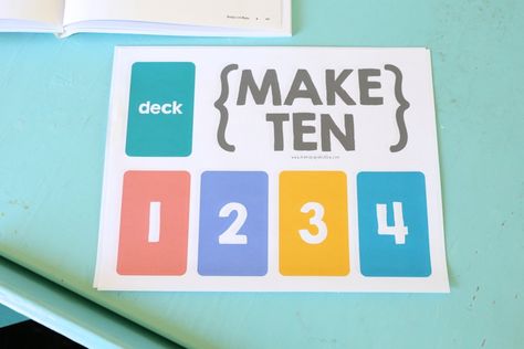 Make Ten {an easy card game for kids} - Mama.Papa.Bubba. Math Games With A Deck Of Cards, Make 10 Games, Airplane Games For Kids, Easy Card Games, Easy Math Games, Make Ten, Airplane Games, Math Card Games, Numbers Game