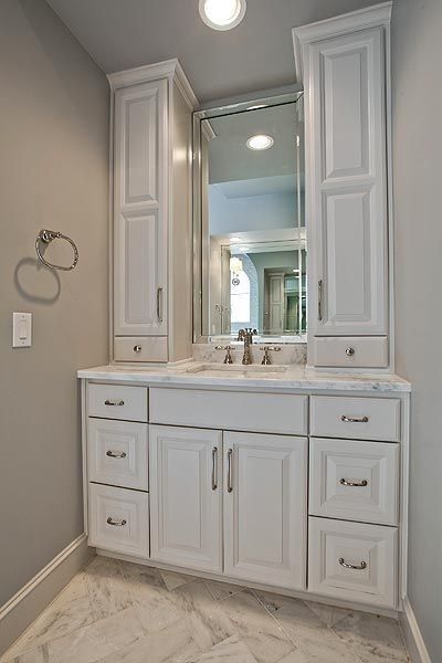 FOTOSOK Bathroom Floor Cabinet, Freestanding Storage Cabinet with 4 Drawers & 1 Cupboard, Adjustable Shelf for Bathroom Entry Vanity Redo, Bathroom Vanity Makeover, Room Vanity, Bathroom Vanity Designs, Bad Inspiration, Small Remodel, Vanity Design, Bathroom Redo, Bath Room