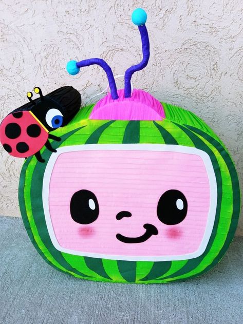 Coco Melon Pinata, Cocomelon Pinata Diy, Cocomelon Pinata, Arts And Crafts For Kids Toddlers, Mickey Mouse Birthday Decorations, 3rd Birthday Boys, Coco Melon, 2nd Birthday Party For Girl, Unicorn Birthday Party Decorations