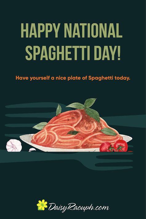 It's National Spaghetti Day and you know what that means? There's an excuse to whip up some spaghetti tonight. 🍝😋 #daisyraouph #spaghetti #NationalSpaghettiDay #SpaghettiDay #pasta #spaghettimeatballs #holiday National Spaghetti Day, Spaghetti And Meatballs, January 2023, Spaghetti, Pasta