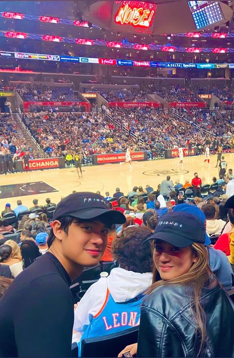 Donny Pangilinan and Belle Mariano watching NBA 11.08.22 (LA time) Donny Pangilinan Photoshoot, Belle Mariano And Donny Pangilinan, Vintage Photo Editing, Belle Mariano, Donny Pangilinan, Girl Drama, Cute Relationship Photos, Cute Couple Selfies, Friend Poses