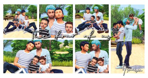 A cute commission, and with toddlers? YES, everyday please  ♥ 'the four of us’ 4 couple poses for your 2 adults with 2 toddlers DOWNLOAD (SFS) DOWNLOAD (Patreon) (always free!) book acc (left… Ts4 Infant, Family Of Four Poses, Sims 4 Family Poses, Infant Poses, Sims 4 Family, Family Poses, Family Of Four, You Used Me, Family Posing