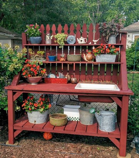 Grandio Two-Tier Greenhouse Potting Bench Gardening Station, Potters Bench, Potting Area, Gardening Bench, Potting Bench Ideas, Pallet Garden Benches, Diy Potting Bench, Potting Bench Plans, Potting Station