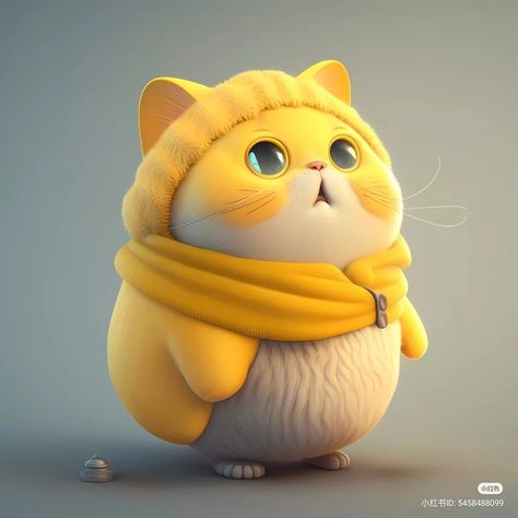 Fat Kitten, Fortune Cat, Lazy Cat, Chibi Characters, Cute Games, 3d Artwork, Happy Cat, 3d Characters, Unique Animals