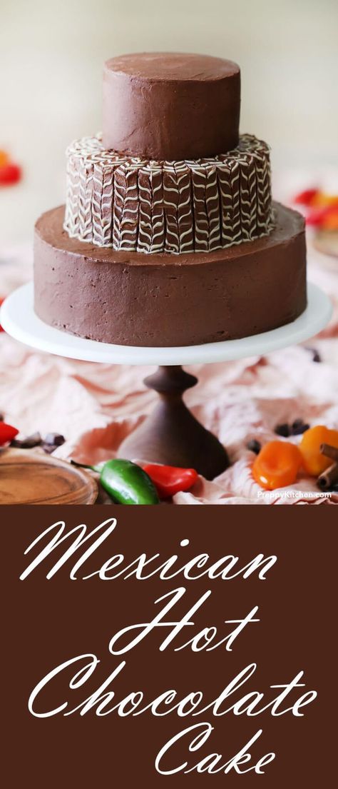 Mexican Hot Chocolate Cake, Hot Chocolate Cake Recipe, Hot Chocolate Cake, Cinnamon Buttercream, Yummy Deserts, Cherry Desserts, Mexican Hot Chocolate, Cake Recipes From Scratch, Mexican Dessert