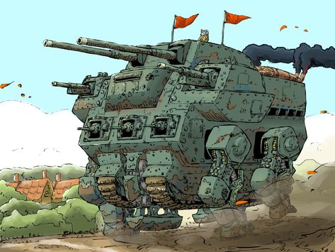 Mecha Tanks, Fantasy Tank, Dieselpunk Vehicles, Concept Vehicles Sci Fi, Military Drawings, Starship Design, Military Artwork, Futuristic Art, Dungeons And Dragons Homebrew