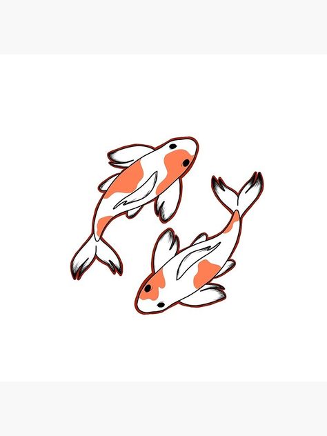 Chinese Art Simple, Coy Fish Doodle, Cute Chinese Drawings, Tattoo Ikan Koi, Easy Koi Fish Drawing, Koi Drawing Simple, Coy Fish Drawing Simple, Ikan Koi Art, Cute Koi Fish Drawing