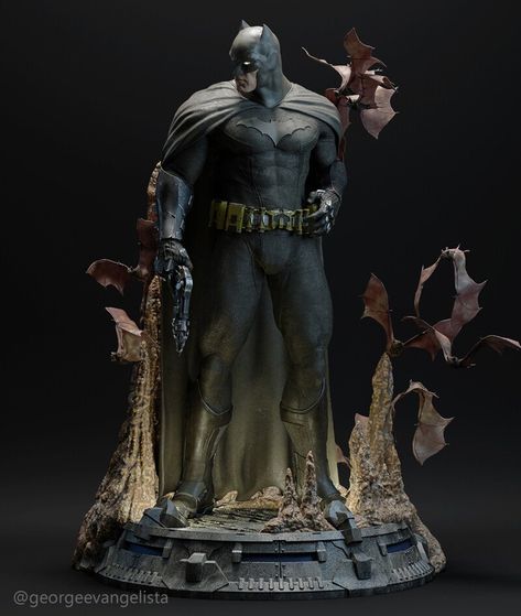 ArtStation - Batman - Statue, George Evangelista Batman Statue, Batman Concept, Character Statue, Batman Pictures, Superman Art, Batman Artwork, Batman Wallpaper, Arte Dc Comics, Batman The Dark Knight