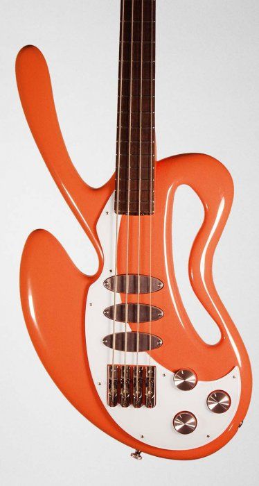 Pagelli Splash Bass Funky Electric Guitar, Funky Bass Guitar, Weird Bass Guitars, Orange Bass Guitar, Unique Bass Guitar, Cool Bass Guitars, Bass Instrument, Custom Bass Guitar, Instruments Art