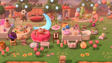 Renz 🐇 on Twitter: ""We're all mad here" Alice in Wonderland, Madhatter's Tea Party ♡ #AnimalCrossing #ACNH #NintendoSwitch… " Acnh Alice In Wonderland Tea Party, Animal Crossing Tea Garden, Tea Party Animal Crossing, Acnh Tea Party, Animal Crossing Tea Party, Tea Party Acnh, Acnh Rivendell, Animal Crossing Alice In Wonderland, Acnh Alice In Wonderland