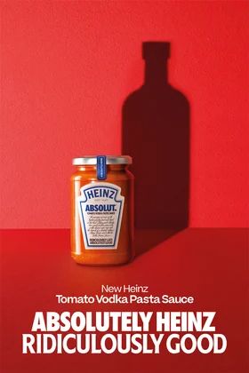 Heinz-Absolut collab revives classic ad style for new pasta sauce | Ad Age Tomato Vodka Pasta, Vodka Pasta Sauce, Pasta Alla Vodka, Vodka Sauce Pasta, Salsa Tomatillo, Penne Alla Vodka, Vodka Pasta, Pernod Ricard, Alla Vodka