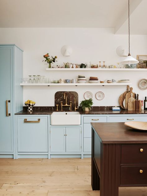 Lucy Williams brings her signature sense of style to her west London house | House & Garden Lucy Williams, House Blend, London House, Victorian Terrace, Blue Kitchens, Stylish Kitchen, House Garden, West London, Simple Decor