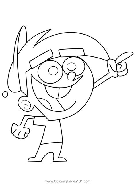 Timmy Turner Fairly Odd Parents Coloring Page Nickelodeon Coloring Pages, Fairly Odd Parents Characters, Sticker Pictures, Diy Nails Stickers, Timmy Turner, Virgo Art, Fairly Oddparents, Pencil Drawings Of Girls, The Fairly Oddparents