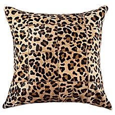 image of Torino 18-Inch Square Leopard Throw Pillow in Brown Leopard Pillows, Cowhide Pillows, Faux Fur Pillow, Fur Pillow, Faux Fur Throw Pillow, Fur Throw Pillows, Natural Home Decor, Large Pillows, Faux Fur Throw