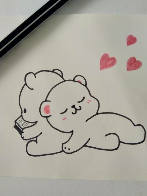 Cute Drawings For Friends, Something Cute To Draw, Cute Character Drawings, Tiny Drawings Doodles, Mini Drawings Love, Skechtbook Ideas, Drawing Cute Things, Doodle Doodle, Cute Easy Doodles