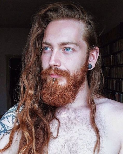 Long Red Hairstyles, Tapered Beard, Man Bun Beard, Ducktail Beard, Beard Guide, Red Hairstyles, Scruffy Beard, Red Hair Men, Perfect Beard