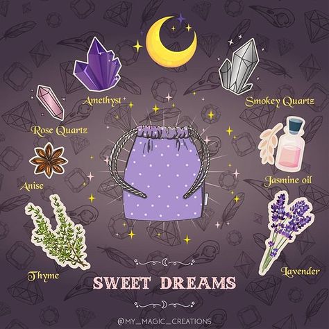 🌖✨Magick begins here✨🌔 su Instagram: "💤 A little sachet for a nightmare free sleep. Add all the ingredients to a cloth bag and place it under your pillow or hang it on your…" Pouch Spells, Sleep Spell, Jar Spells, Green Witchcraft, Grimoire Book, Eclectic Witch, Magick Spells, Wiccan Spell Book, Magick Book