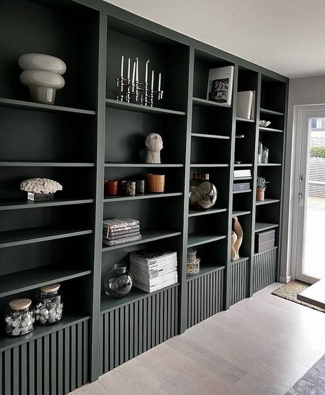 21 IKEA Billy Bookcase Ideas & Hacks; Use these IKEA Billy Bookcase Hacks to take a simple piece of furniture and up-cycle them into something unique and special. These IKEA Billy Bookcase ideas will get your creative juices flowing... #IKEABillyBookcaseHack #IKEABillyBookcaseHackWithDoors #IKEABillyBookcaseHackBookshelves #IKEABillyHack #IKEABillyBookcaseIdeas #IKEABillieHacks Ikea Office Furniture Hacks, Billy Bookshelf Painted, Ikea Shelving Hacks Billy Bookcases, Ikea Bookcase Desk Hack, Billy Bookcase Drawers, Ikea Hack Library Wall, Ikea Billy Desk Hack, Bookcase Paint Colors, Built In Furniture Ideas