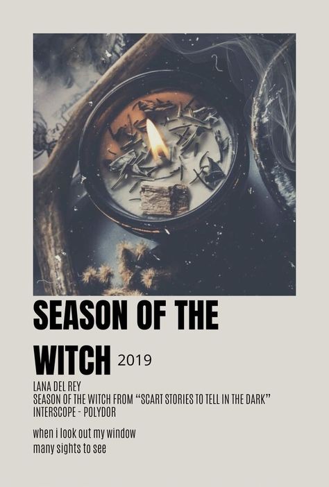 The Witch Poster, Lana Del Rey Aesthetic, Rey Aesthetic, Album Posters, Lana Del Rey Songs, Polaroid Posters, Witch Spirituality, Fall Mood Board, Lyric Poster