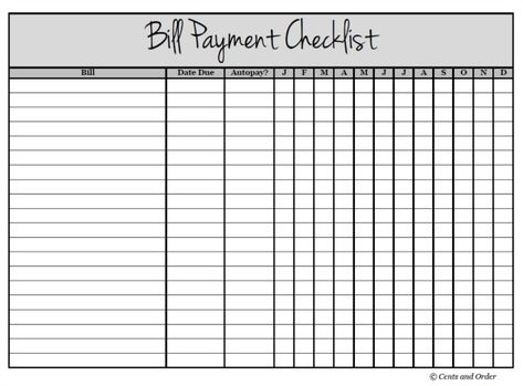 Get your finances organized with this free bill payment checklist printable. Keep track of due dates and never forget a payment again. Organizing Monthly Bills, Bill Organization Printables, Bill Payment Checklist, Bills Checklist, Monthly Bills, Checklist Printable, Bill Organization, Bill Tracker, Finance Binder