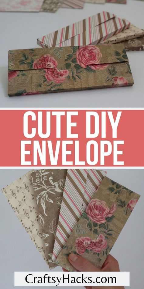 Diy Long Envelopes From Paper, How To Make An Envelope Out Of Wrapping Paper, How To Wrap An Envelope, Wrapping Paper Envelope Diy, Diy Envelopes From Paper For Money, Diy Fabric Envelope, How To Make Envolpes, Gift Wrap Envelope, Diy Money Envelopes How To Make