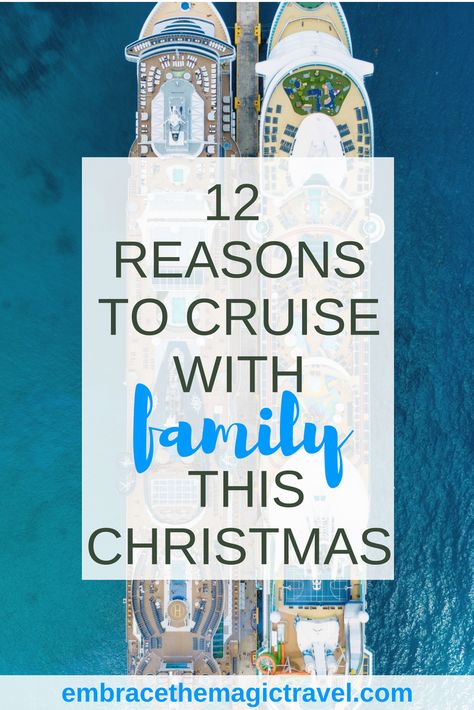 A Christmas cruise can be a wonderful experience for you and your family! Trade in snow boots for flip-flops as you cruise destinations such as Mexico, The Bahamas, and the Caribbean. Enjoy twinkling stars, sparkling lights, beautiful holiday decorations and all the festivities of the season. Christmas cruises are packed with lots to do onboard and at the incredible ports of call. | Embrace The Magic Travel Disney Moms, Christmas Cruise, Cruise Pictures, Christmas Cruises, Magic Home, Disney Trip Planning, Packing For A Cruise, Cruise Destinations, Sparkling Lights