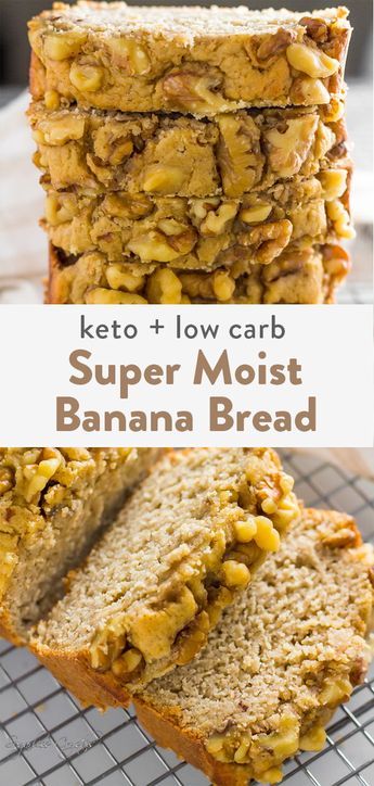 Keto Banana, Super Moist Banana Bread, Keto Banana Bread, Banana Recipe, Moist Banana Bread, Starting Keto, Low Carb Low Sugar, Low Carb Dessert, Bread Loaf