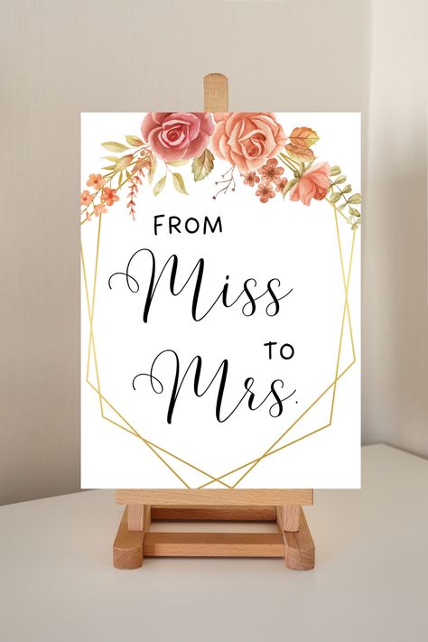 Bride To Be Theme Ideas, Miss To Mrs Shower Ideas, Floral Bridal Shower Theme, Welcome Sign Printable, Miss To Mrs, Bridal Shower Decor, From Miss To Mrs, Bridal Shower Welcome Sign, Shower Welcome Sign