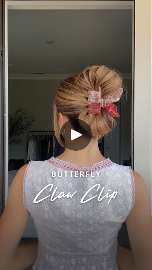 Butterfly Claw Clip, Hair In A Ponytail, Claw Clip Hairstyle, Mini Bun, Clip Hairstyle, Hairstyle Updo, Hair Tricks, The Bun, A Ponytail