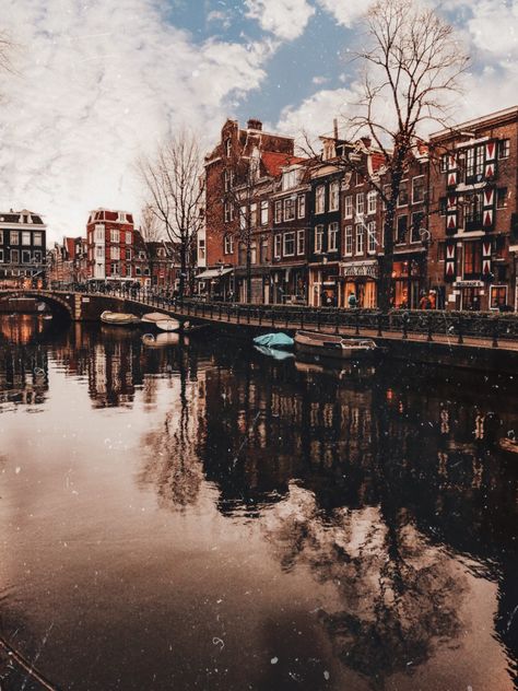 Netherlands Aesthetic Vintage, Amsterdam Aesthetic Vintage, Travel Aesthetic Vintage, Burgundy Aesthetic, Ghibli Movies, Amsterdam Netherlands, Magic School, Gap Year, City Photography